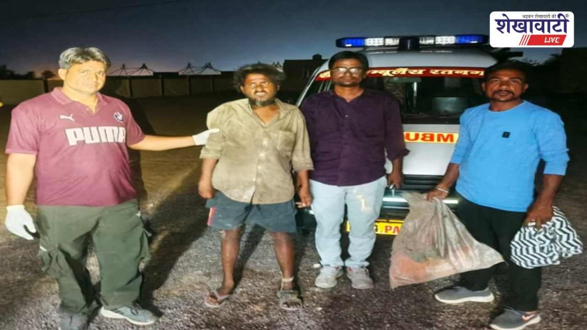 खाटू में लावारिस बीमार व्यक्ति को मिला आश्रम का सहारा