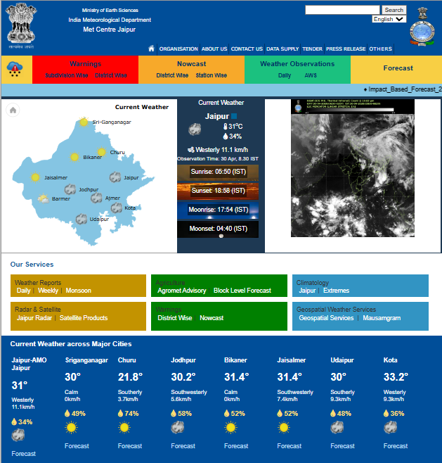 Rajasthan Weather Update : राजस्थान में तेजी से गिरा तापमान! आज 8 जिलों में बारिश और आंधी की चेतावनी
